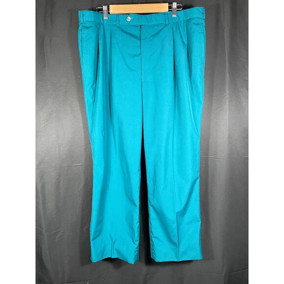 Vintage Berle Tailored, Slacks, Trousers, Pants, Teal Blue - Picture 1 of 6